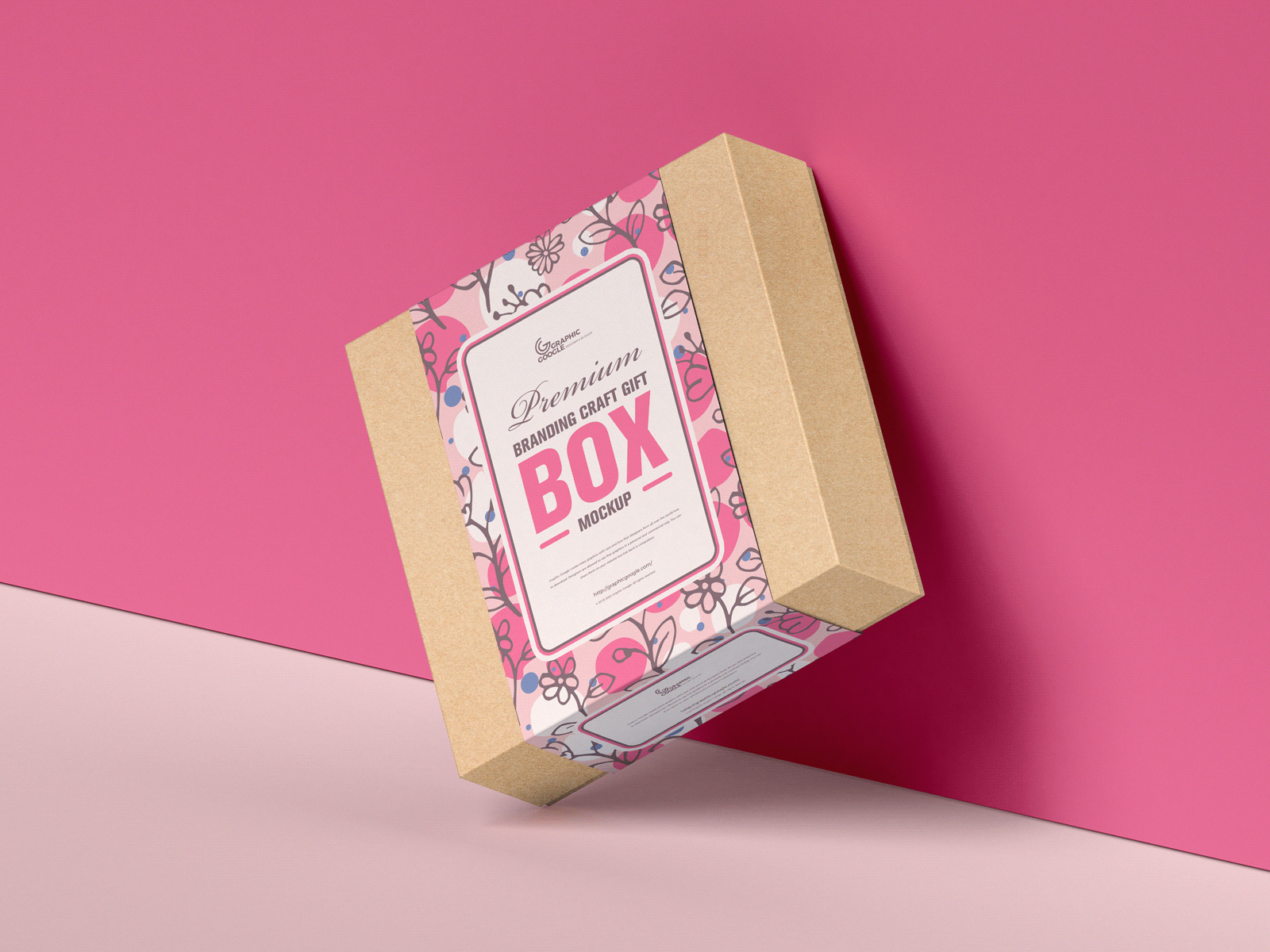 Free Premium Craft Gift Box Mockup