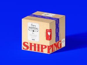 Free Shipping Delivery Box Mockup