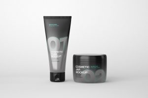 Free Skincare Cosmetic Jar and Tube Mockup