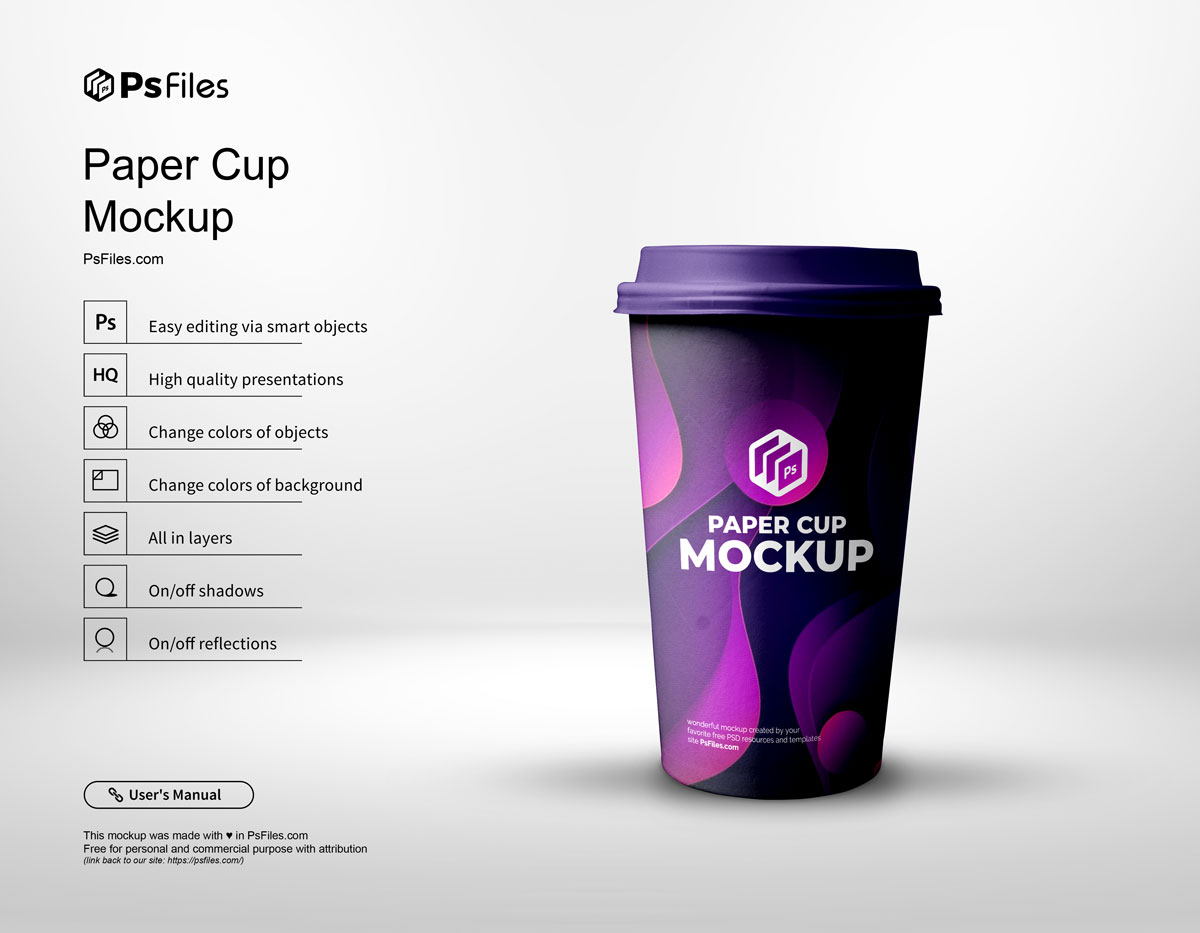 Free Paper Coffee Cup Mockup