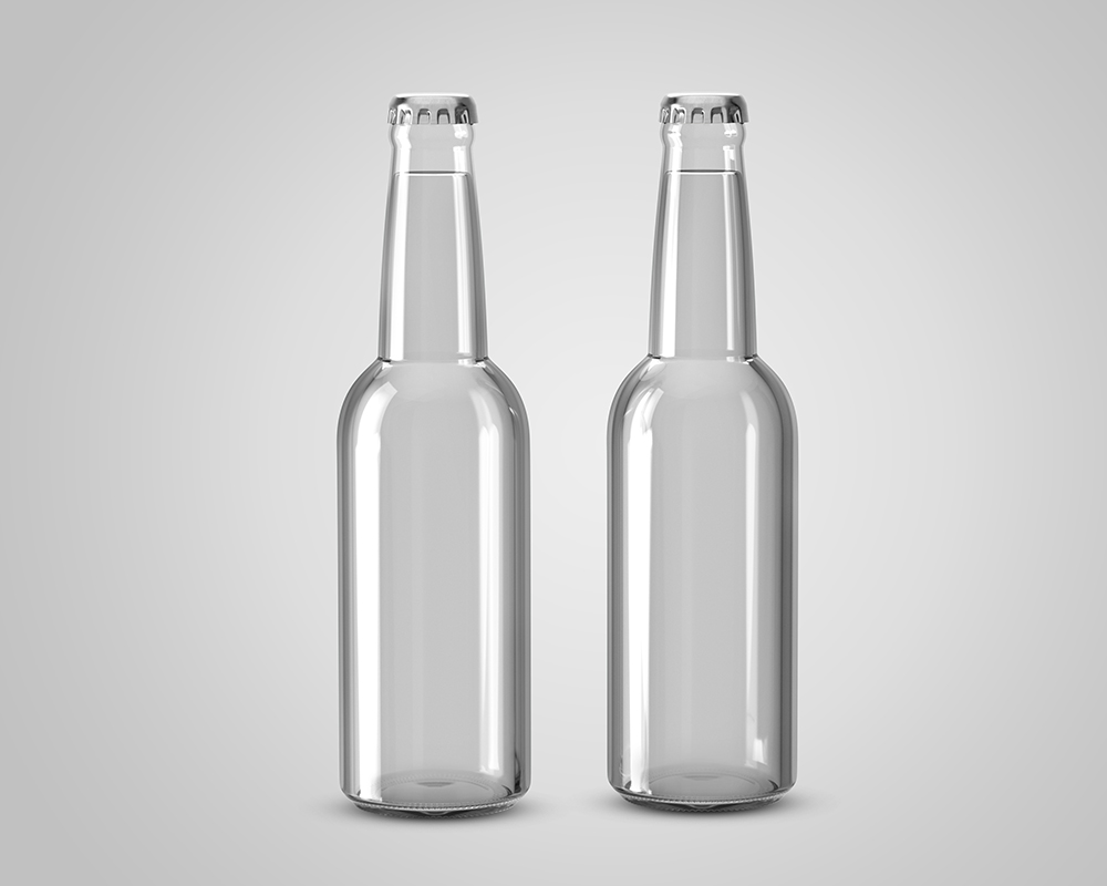 Free Clear Beverage Glass Bottle Mockup