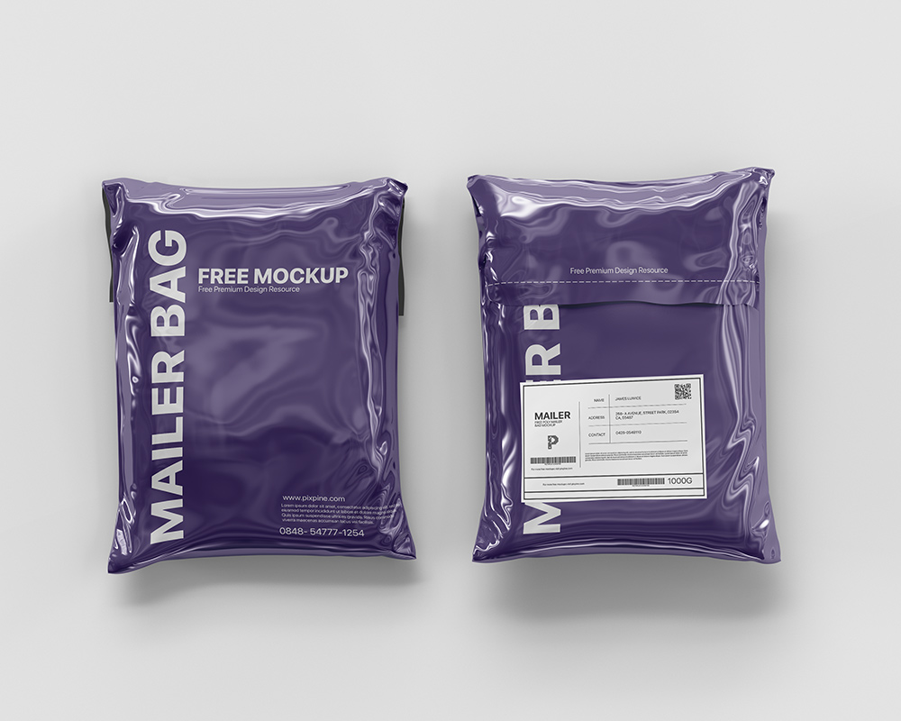 Free Shipping Plastic Bag Mockup