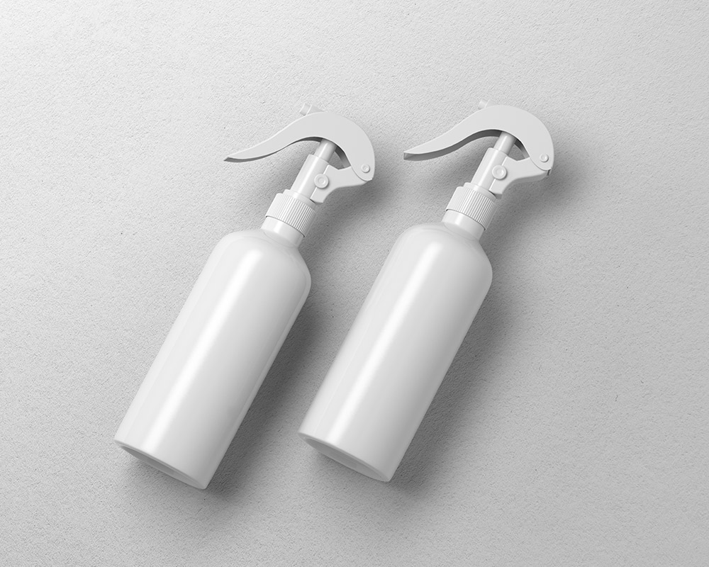 Free Spray Bottles Mockup