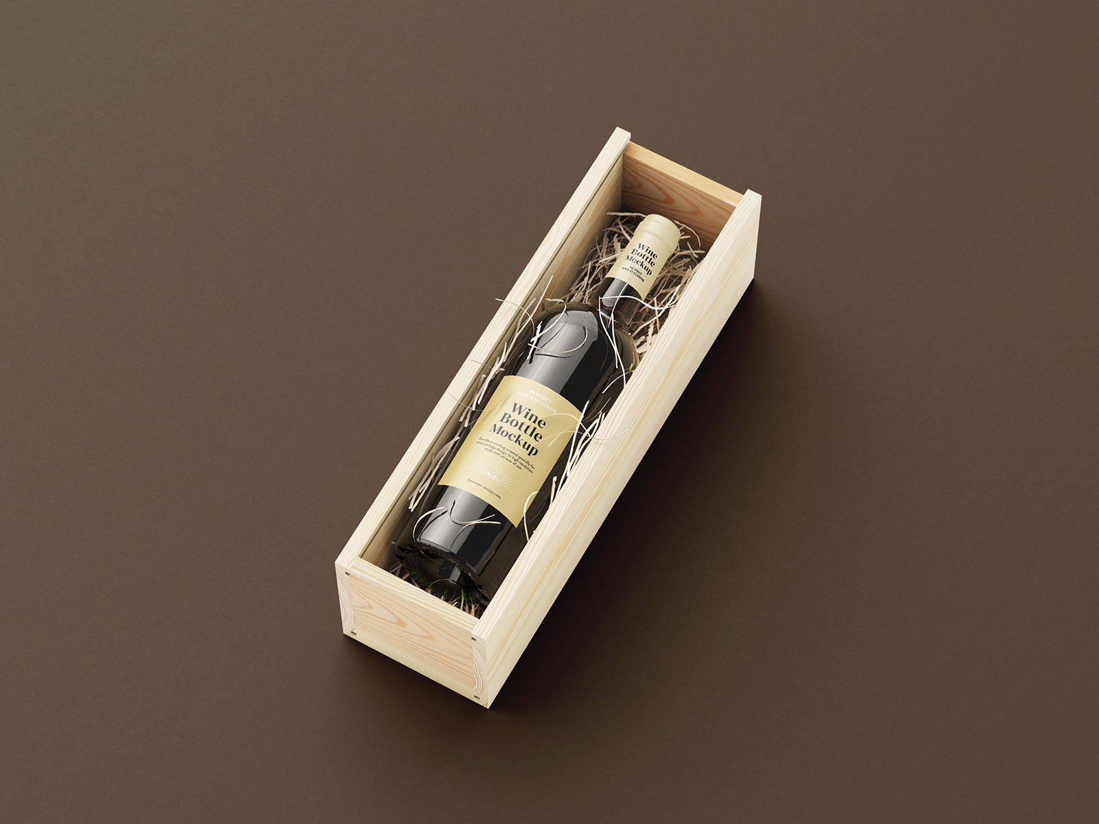 Free Opened Wine Box Mockup