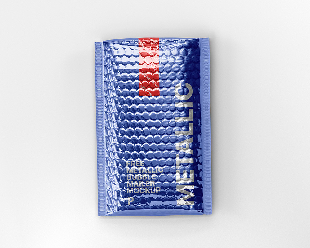 Free Metallic Bubble Mailer Mockup
