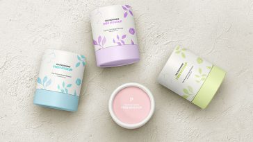 Free Paper Tube Tea Packaging Mockup