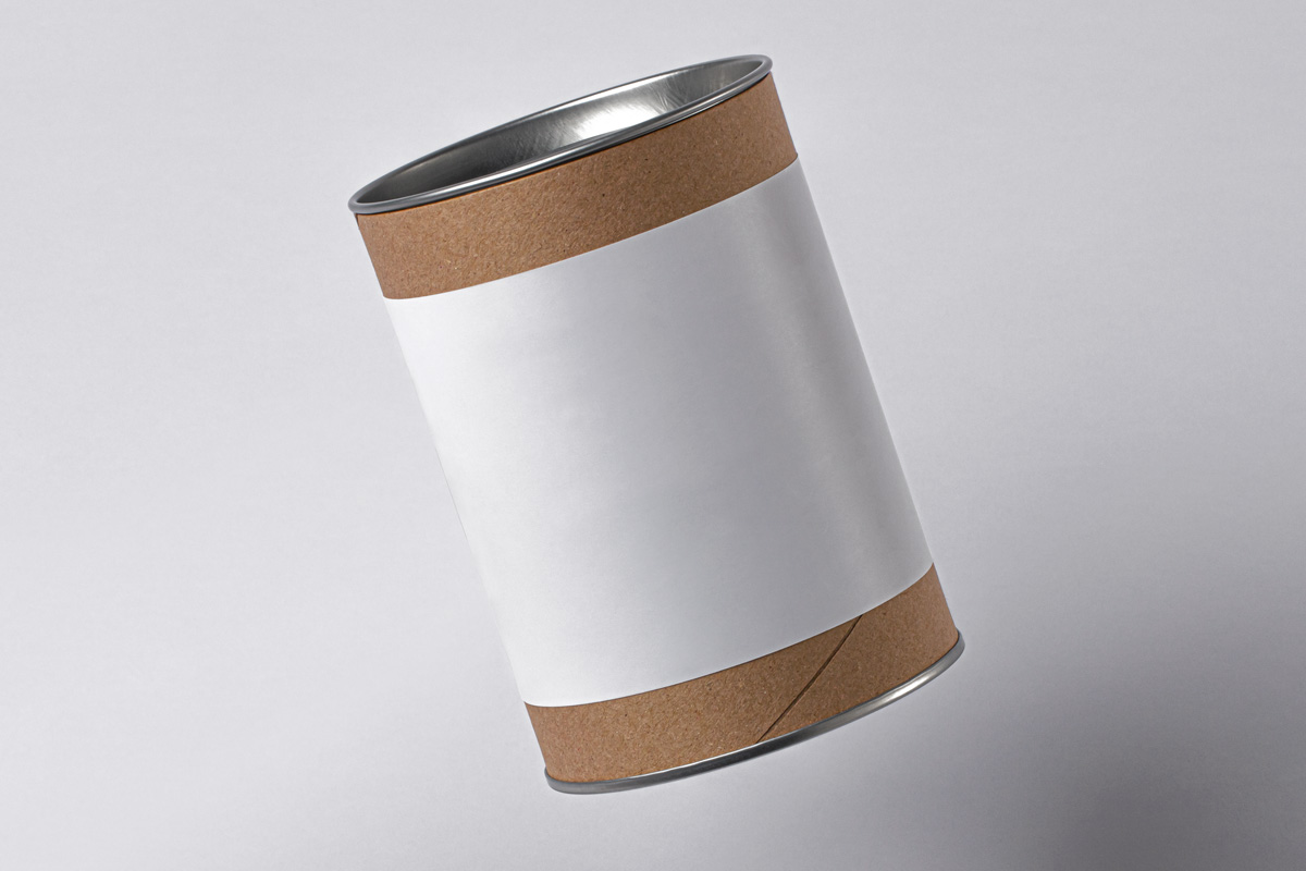 Free Kraft Paper Tube Container Packaging Mockup PSD