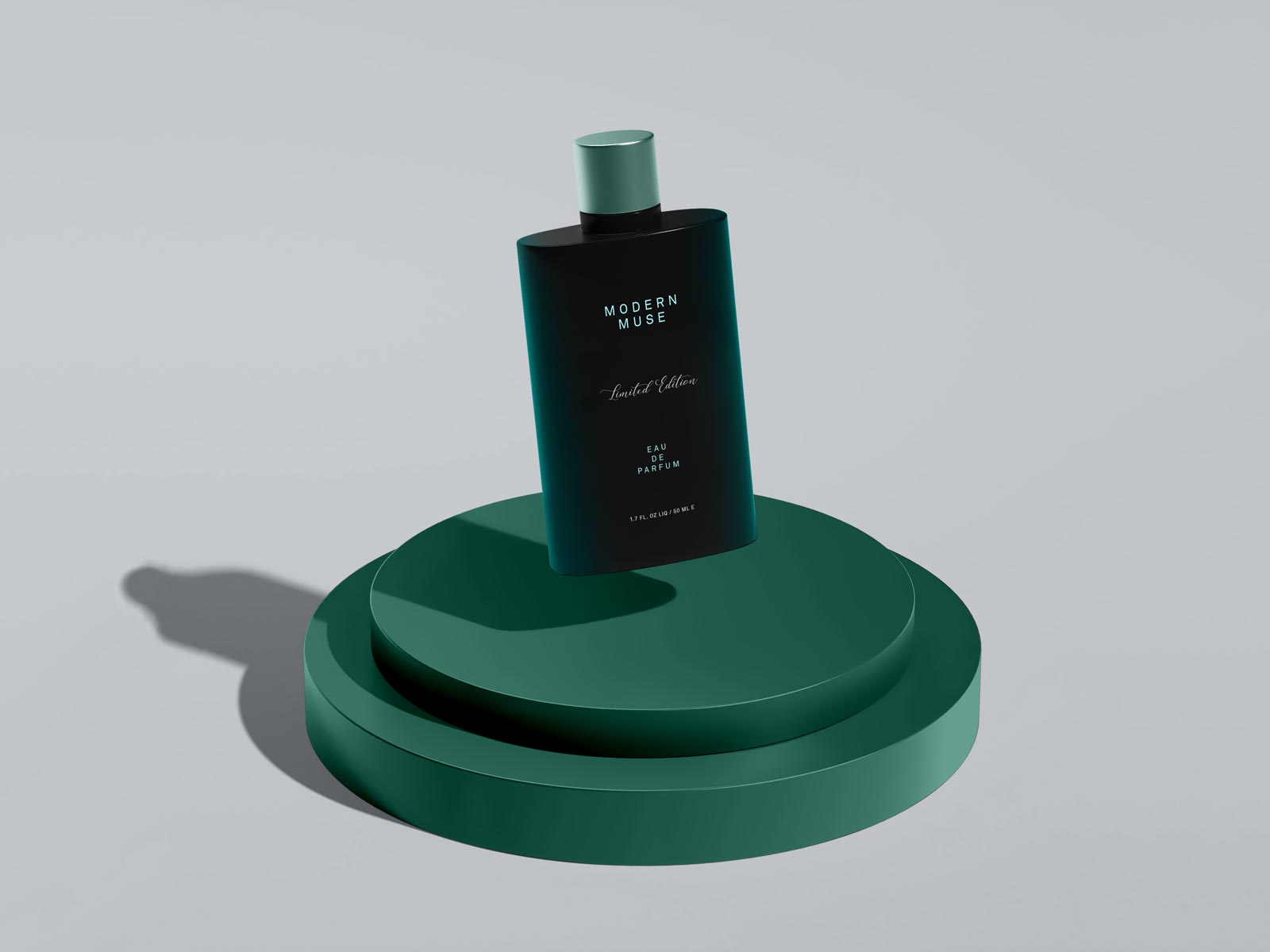 Free Floating Perfume Bottle Mockup PSD