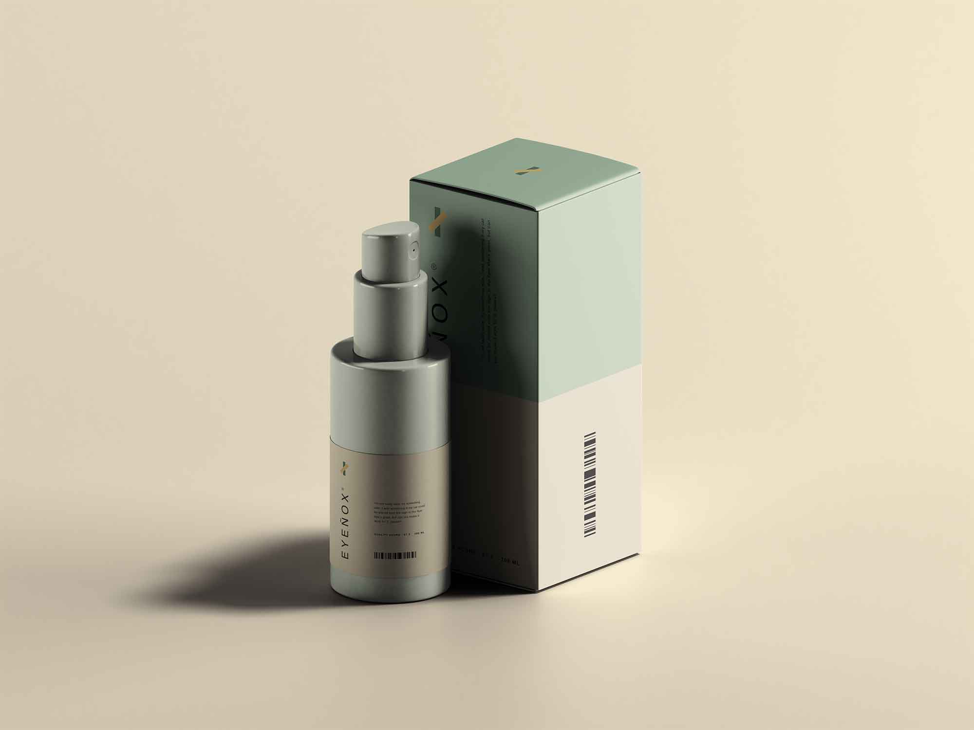 Free Mini Spray Bottle Packaging Mockup