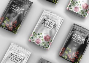 Free Metallic Doypack Mockup PSD