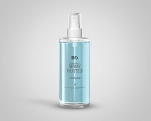 Free Transparent Spray Bottle Mockup PSD