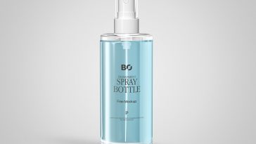 Free Transparent Spray Bottle Mockup PSD
