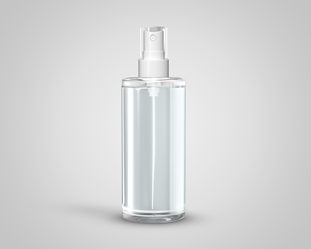 Free Transparent Spray Bottle Mockup PSD