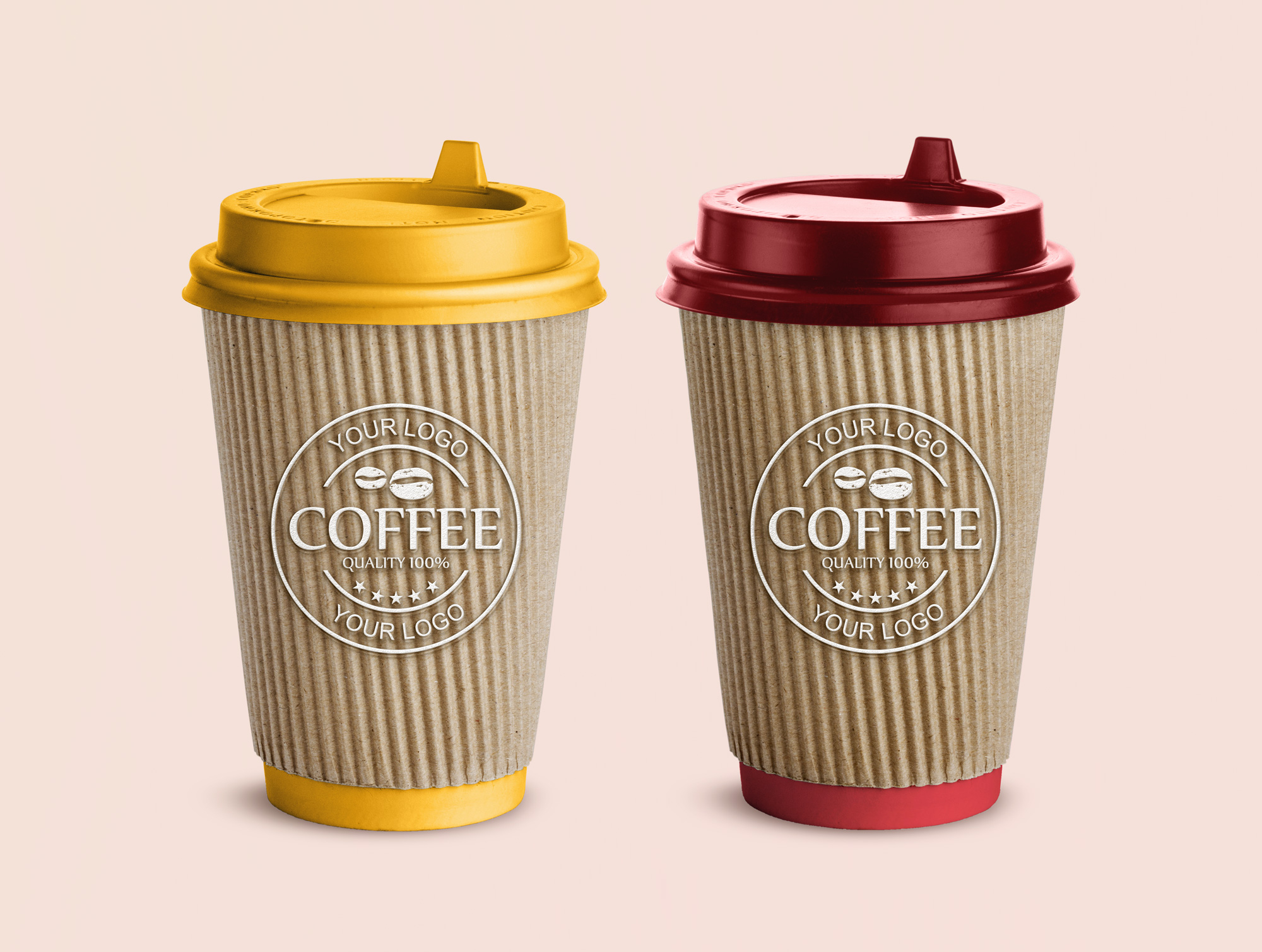 Free Cardboard Coffee Cup Mockup