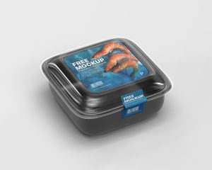 Free Disposable Food Container Mockup