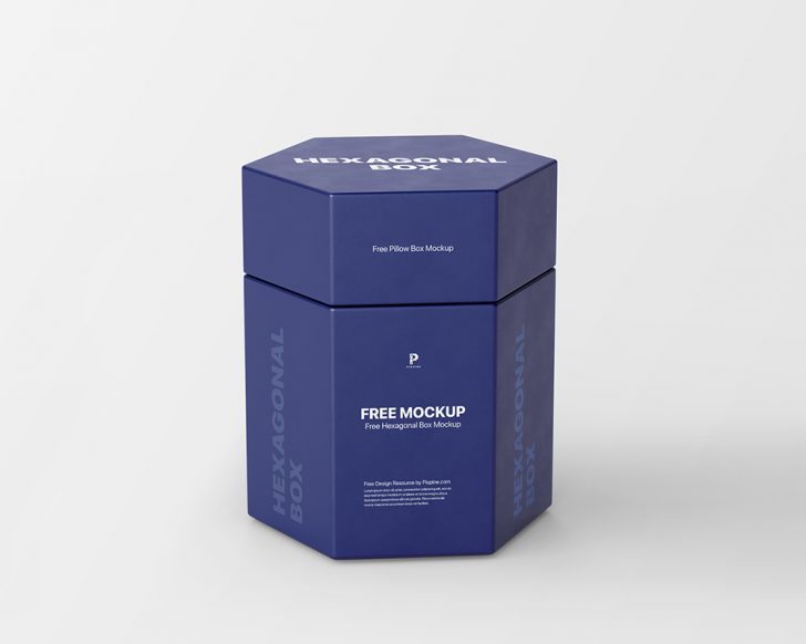 Free Hexagonal Box Mockup - Free PacageMockup