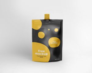 Free Metallic Food Pouch Mockup