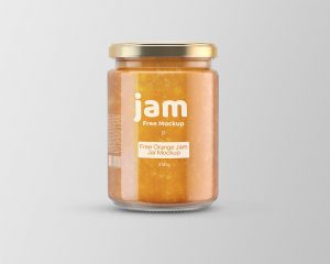 Free Orange Jam Jar Mockup