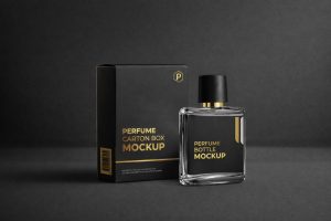 Free Perfume Packaging Bottle and Box Mockup