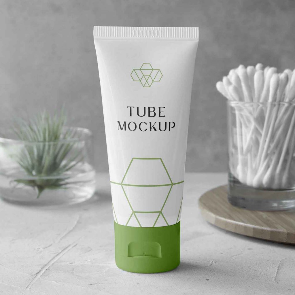 Free Realistic Cosmetic Tube Mockup PSD