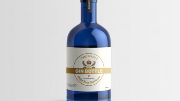Free Gin Bottle Mockup