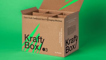 Free Cardboard Carton Box With Dividers Mockup PSD