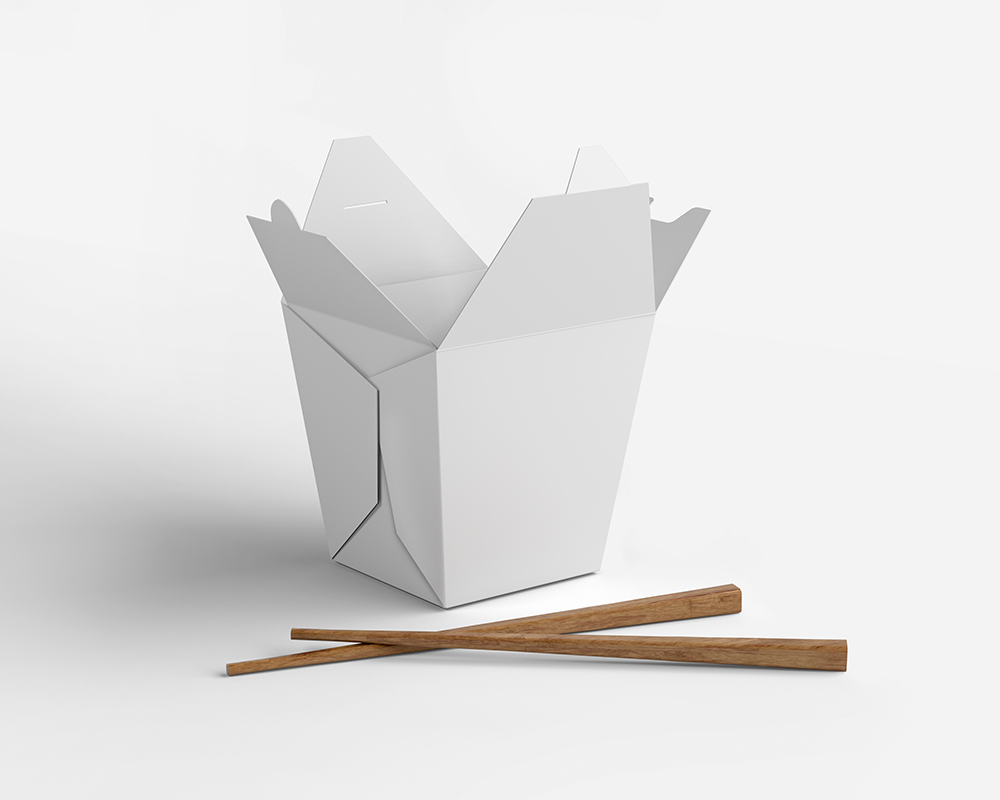 Free Chinese Food Packaging Box Mockup