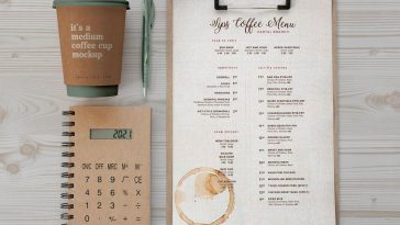 Free Coffee Branding Stationery Mockup PSD