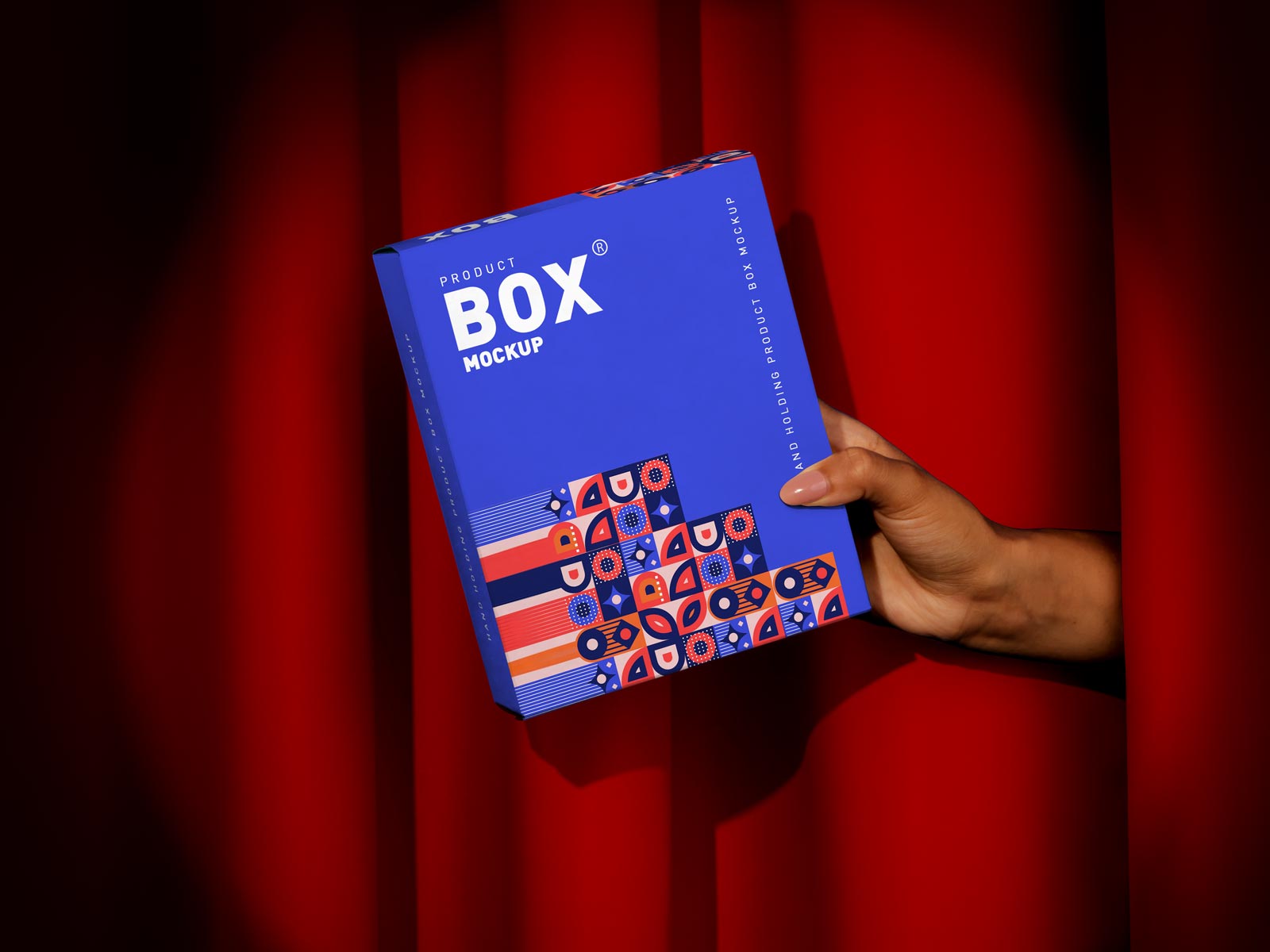 Free Hand Holding Product Box Mockup PSD