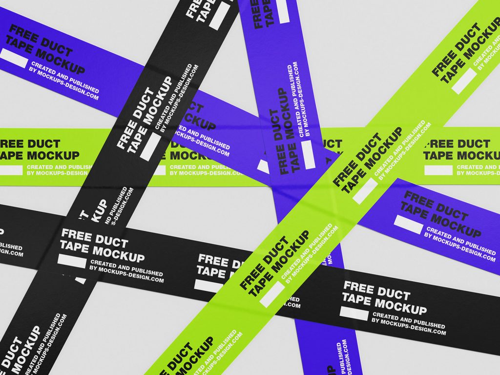 Free Duct Tape Strips Mockup PSD