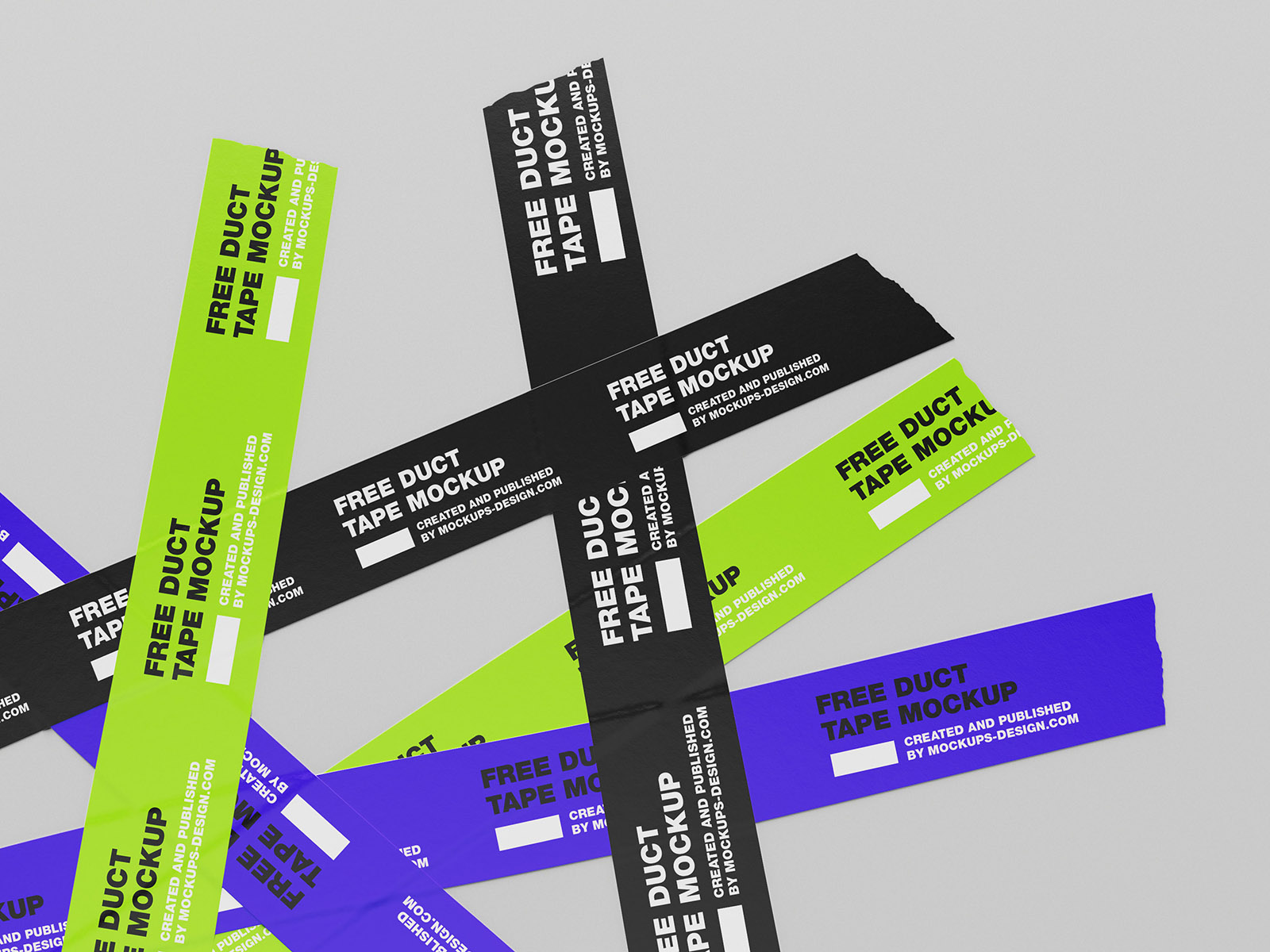 Free Duct Tape Strips Mockup PSD
