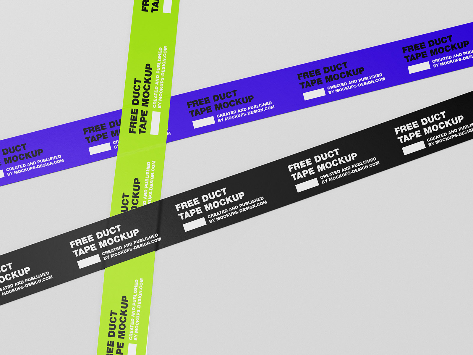 Free Duct Tape Strips Mockup PSD