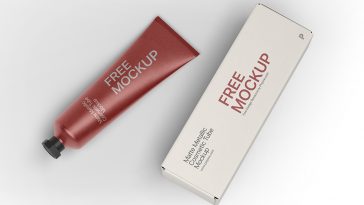 Free Matte Metallic Cosmetic Tube Mockup