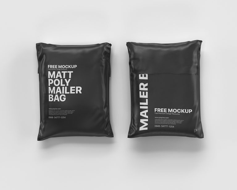 Free Matte Poly Mailer Bag Mockup