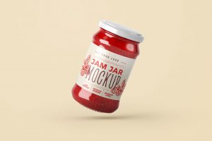 Floating Jam Jar Mockup - Free Packaging Mockup