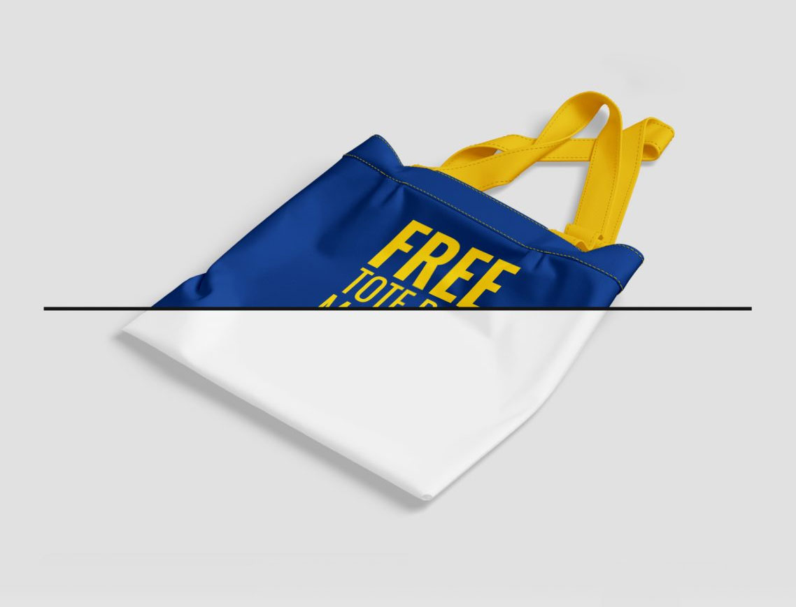Free Canvas Tote Shopping Bag Mockup PSD Set
