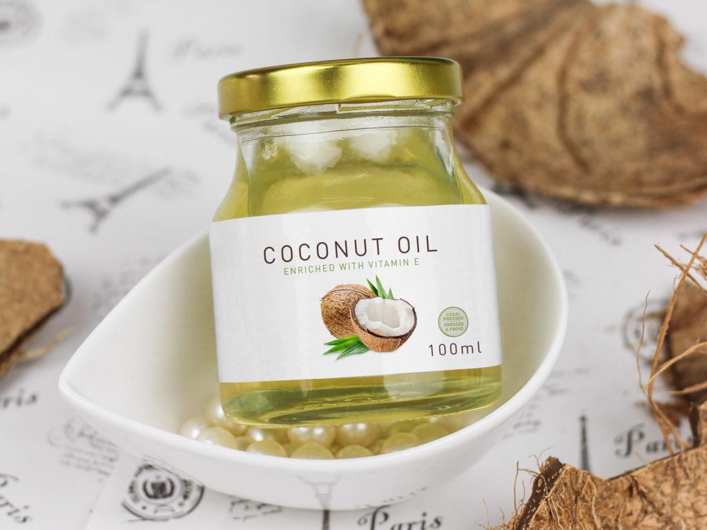 Free Coconut Oil Jar Mockup PSD
