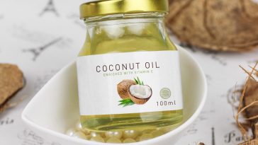 Free Coconut Oil Jar Mockup PSD