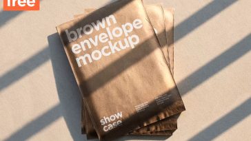 Free Kraft Paper Envelopes Mockup