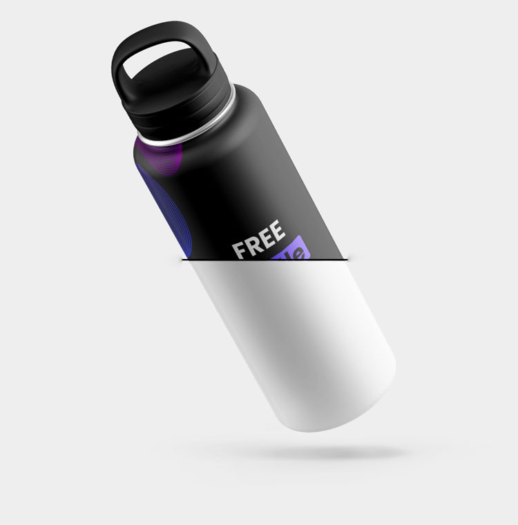 Free Metallic Water Bottle Mockup Set