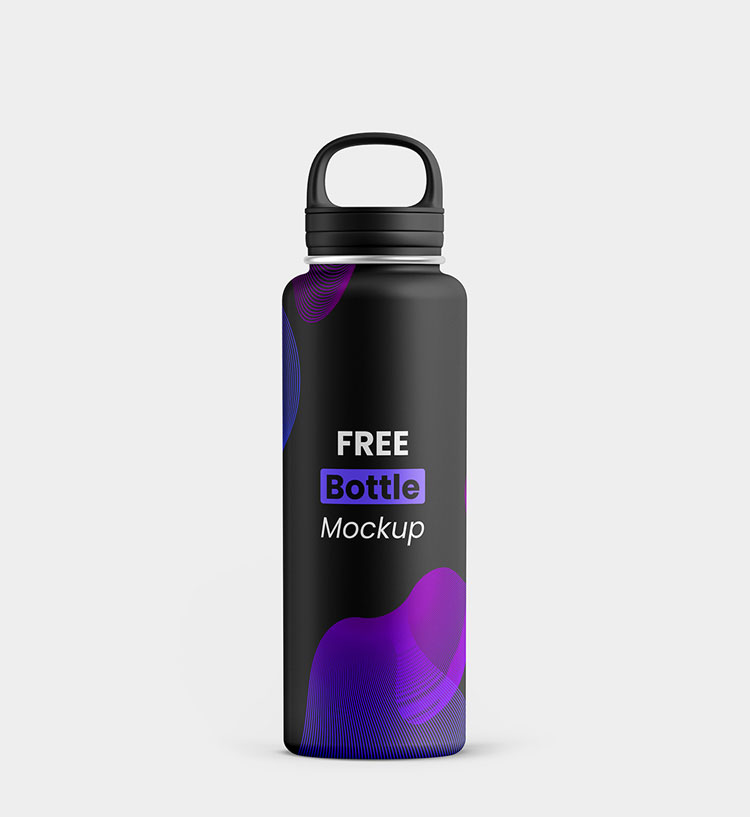 Free Metallic Water Bottle Mockup Set