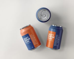 Free Soft Drink Can Mockup