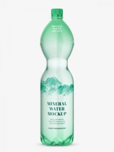 1 Liter Mineral Water Bottle Mockup PSD