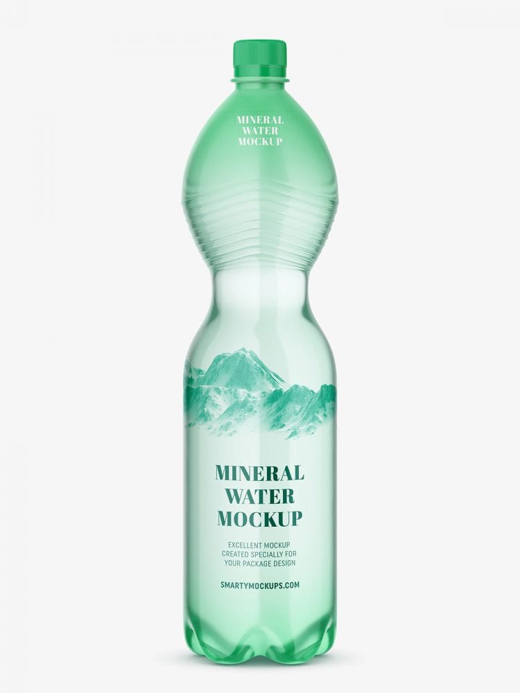 1 Liter Mineral Water Bottle Mockup PSD