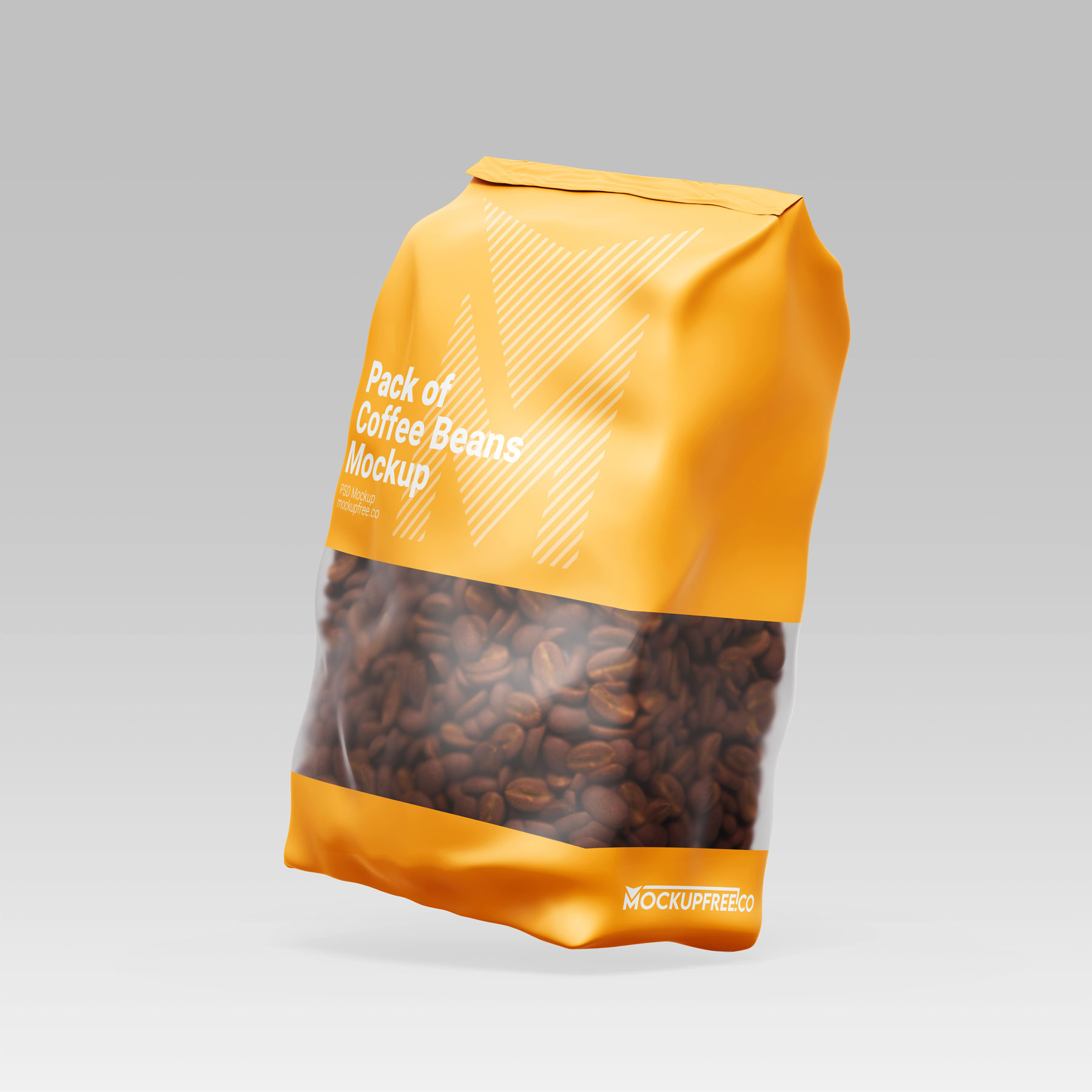 Roasted Whole Coffee Beans Pack Mockup 3 set Free Package Mockups