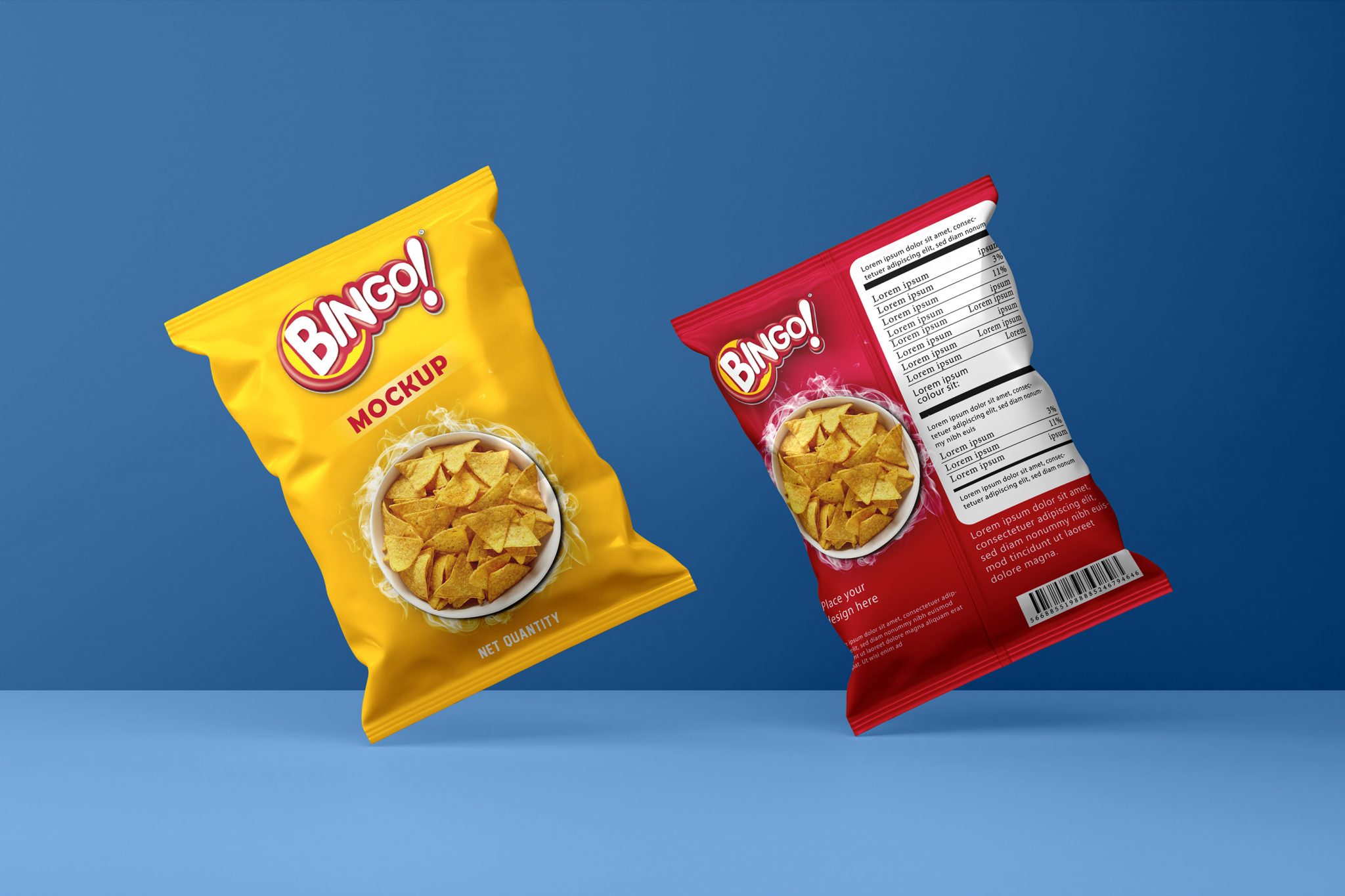 Free Chips and Snacks Packaging Design Template PSD Free Package Mockups
