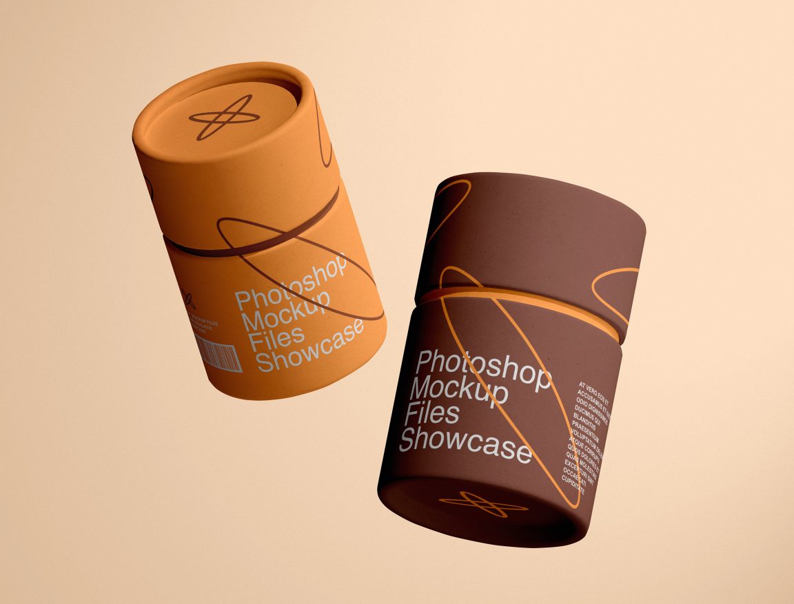 Free Paper Tubes Mockup set Free Package Mockups