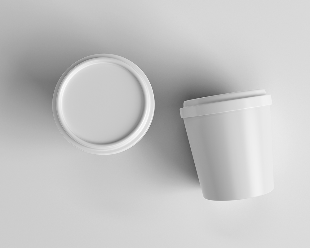 Free Ice Cream Round Tub Mockup