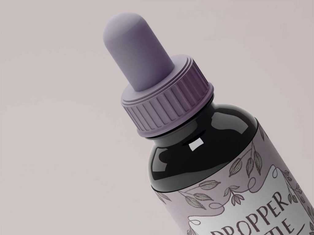 Free Perspective Dropper Bottle Mockup PSD