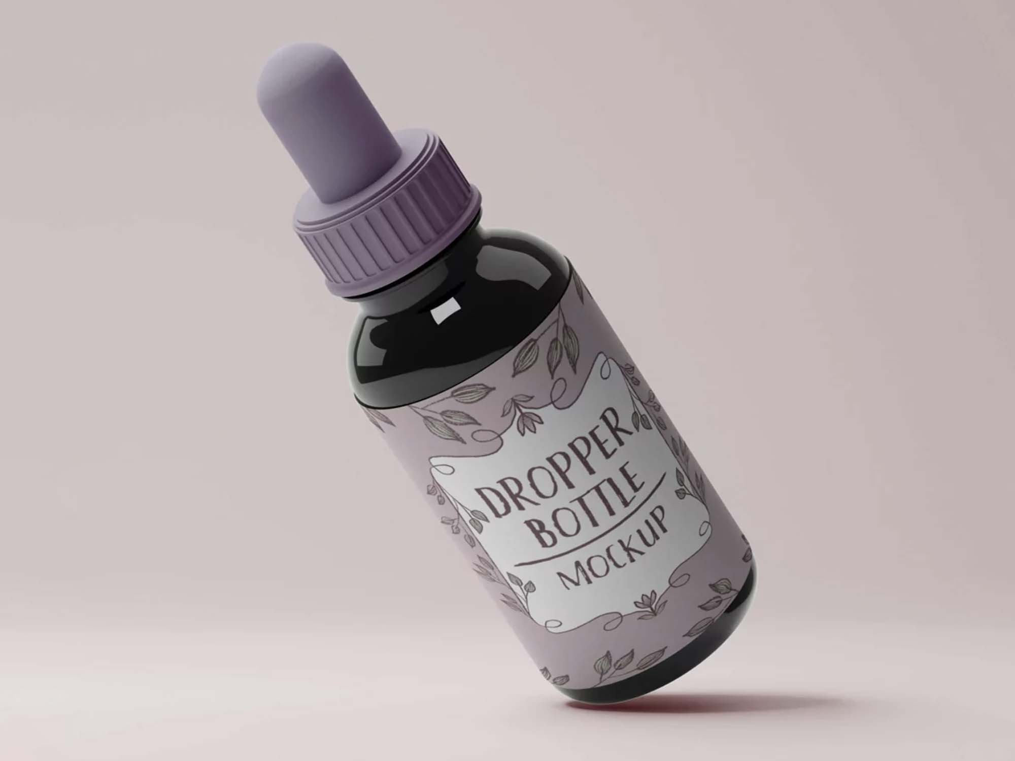Free Perspective Dropper Bottle Mockup PSD